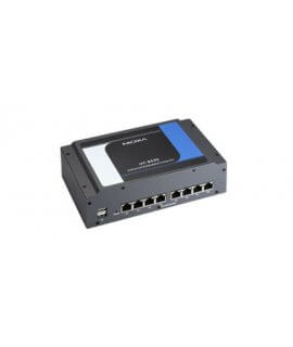 Moxa UC-8430 Fanless Embedded Computer - RISC-based industrial computer with 8 serial ports, 4 DIs, 4 DOs, 3 LANs, CompactFlash, dual VGA, audio, 6 USB