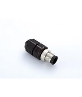 Field-installation D-coded screw-in Ethernet connector, 4-pin male M12 connector, IP68-rated